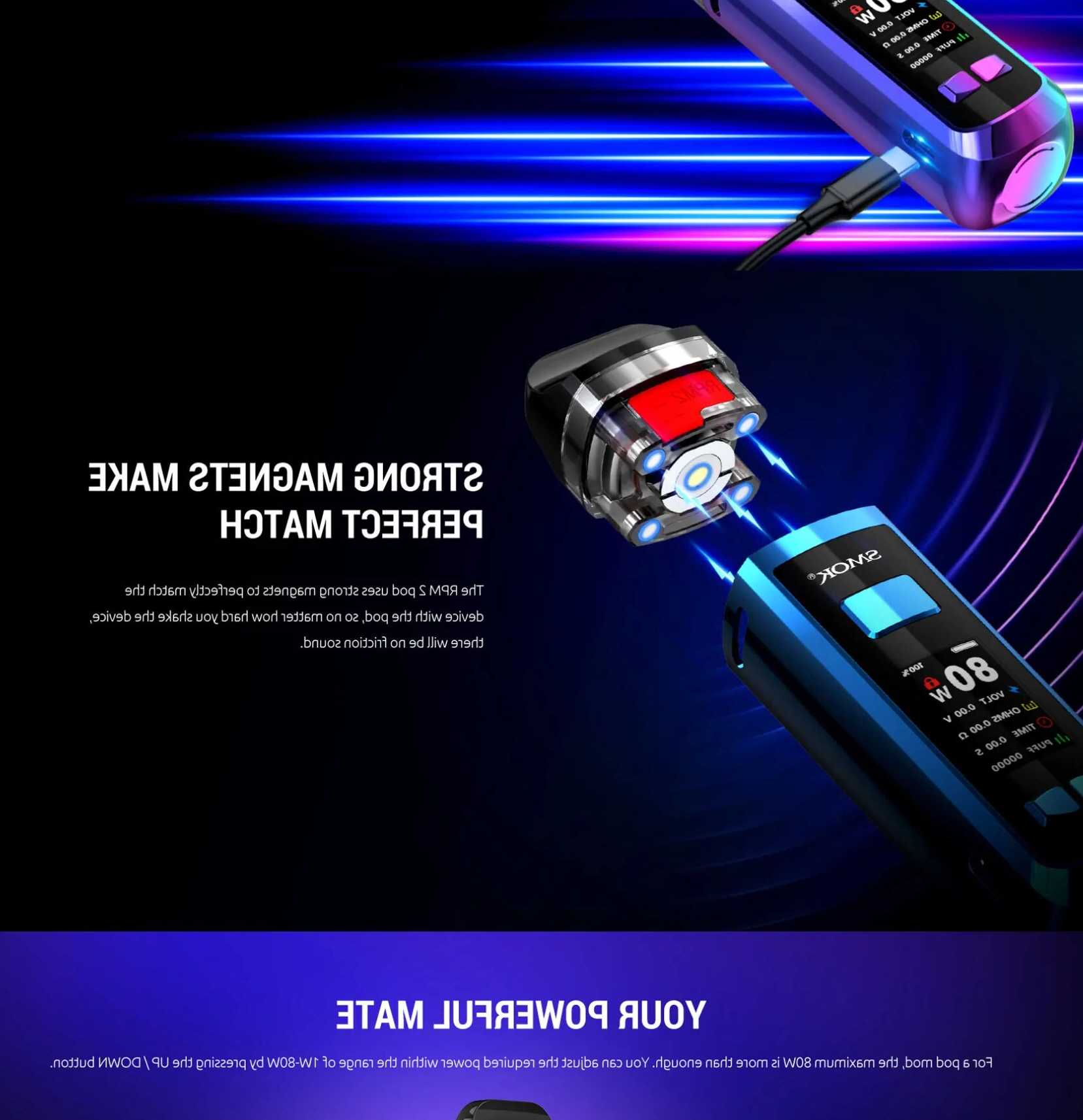 Zestaw SMOK RPM2 Pod 2000mah bateria 80W i RPM 2S Vape 7ml R…