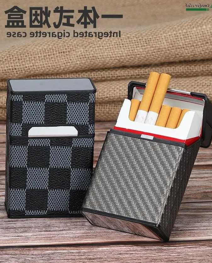Tanio Skórzane cygaro papierosy przypadki PU kreatywny krata pojem… sklep
